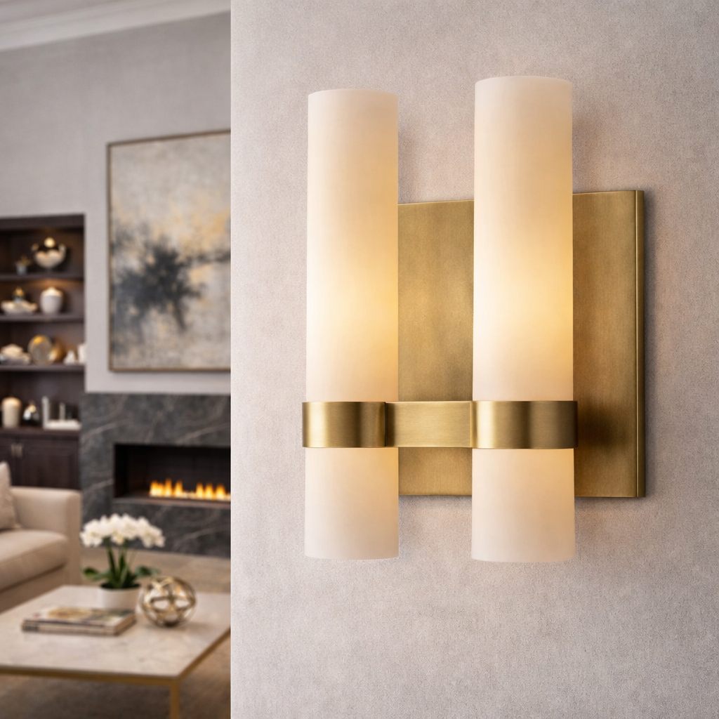 Ravellet Milk Glass Double Sconce