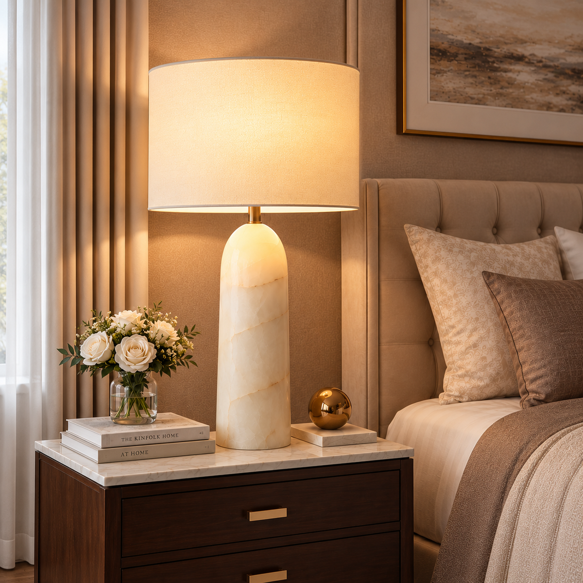 Sarezzoe Stone Tapered Table Lamp