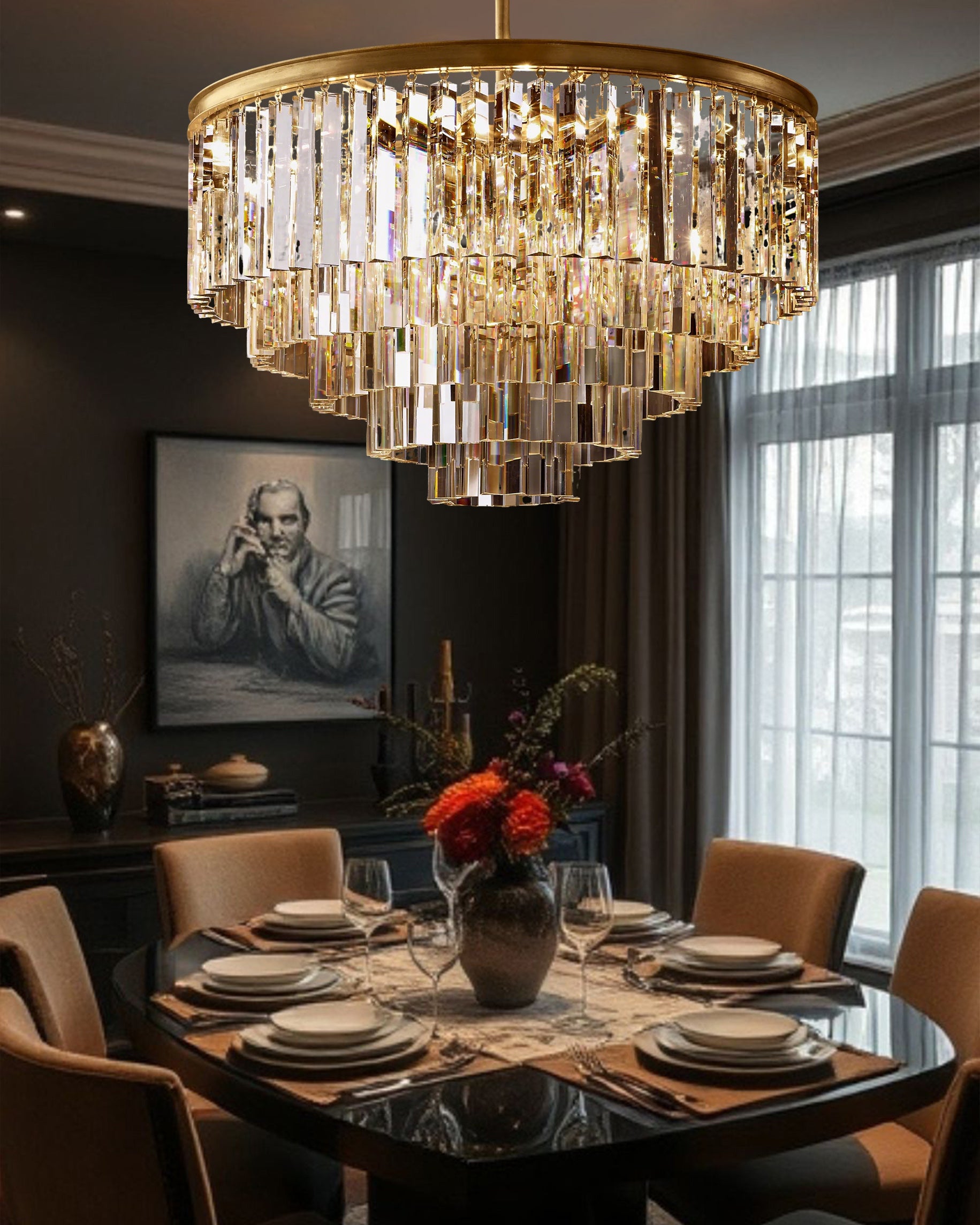 1920s Odeen Round Chandelier