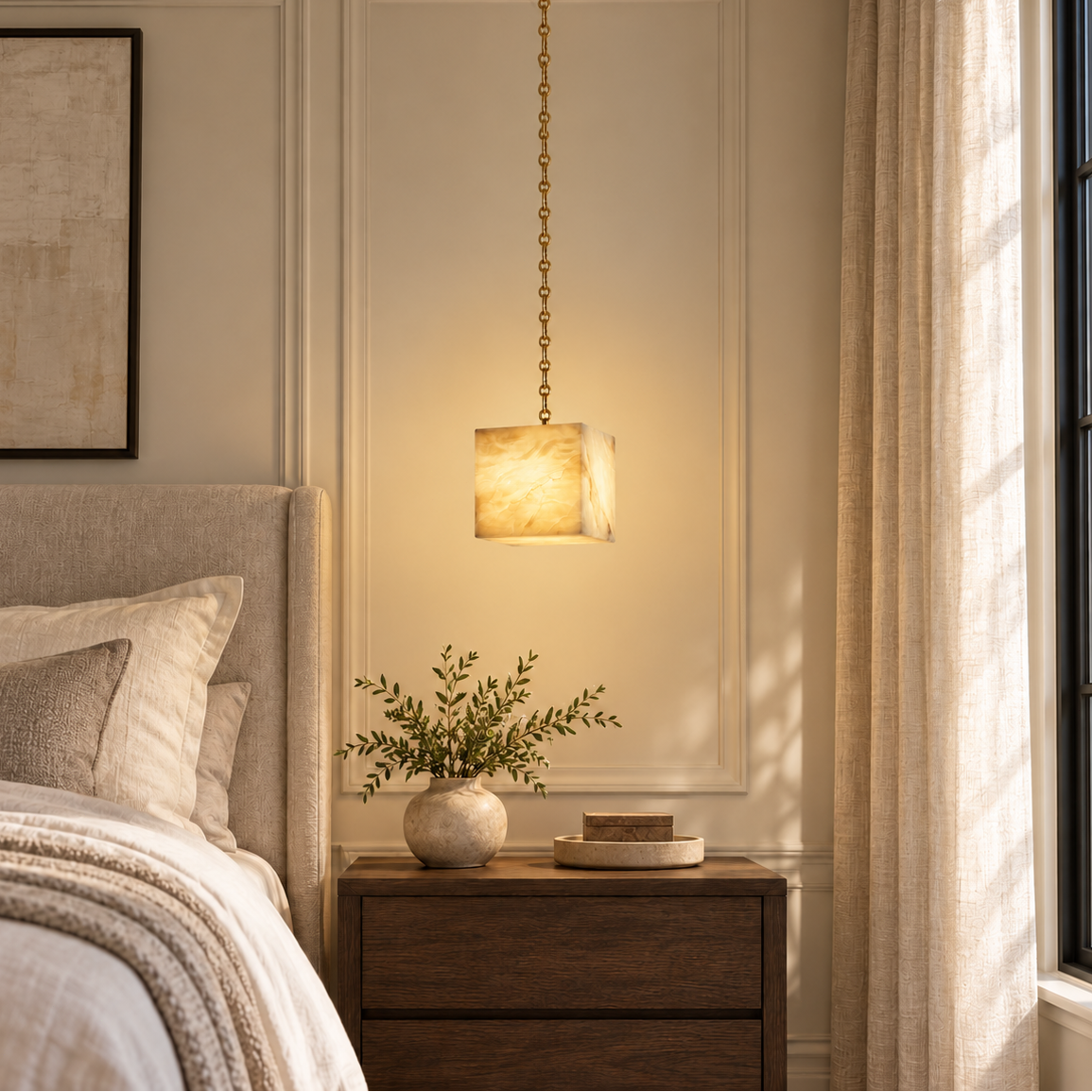 Alabaster Square Chain Chandelier