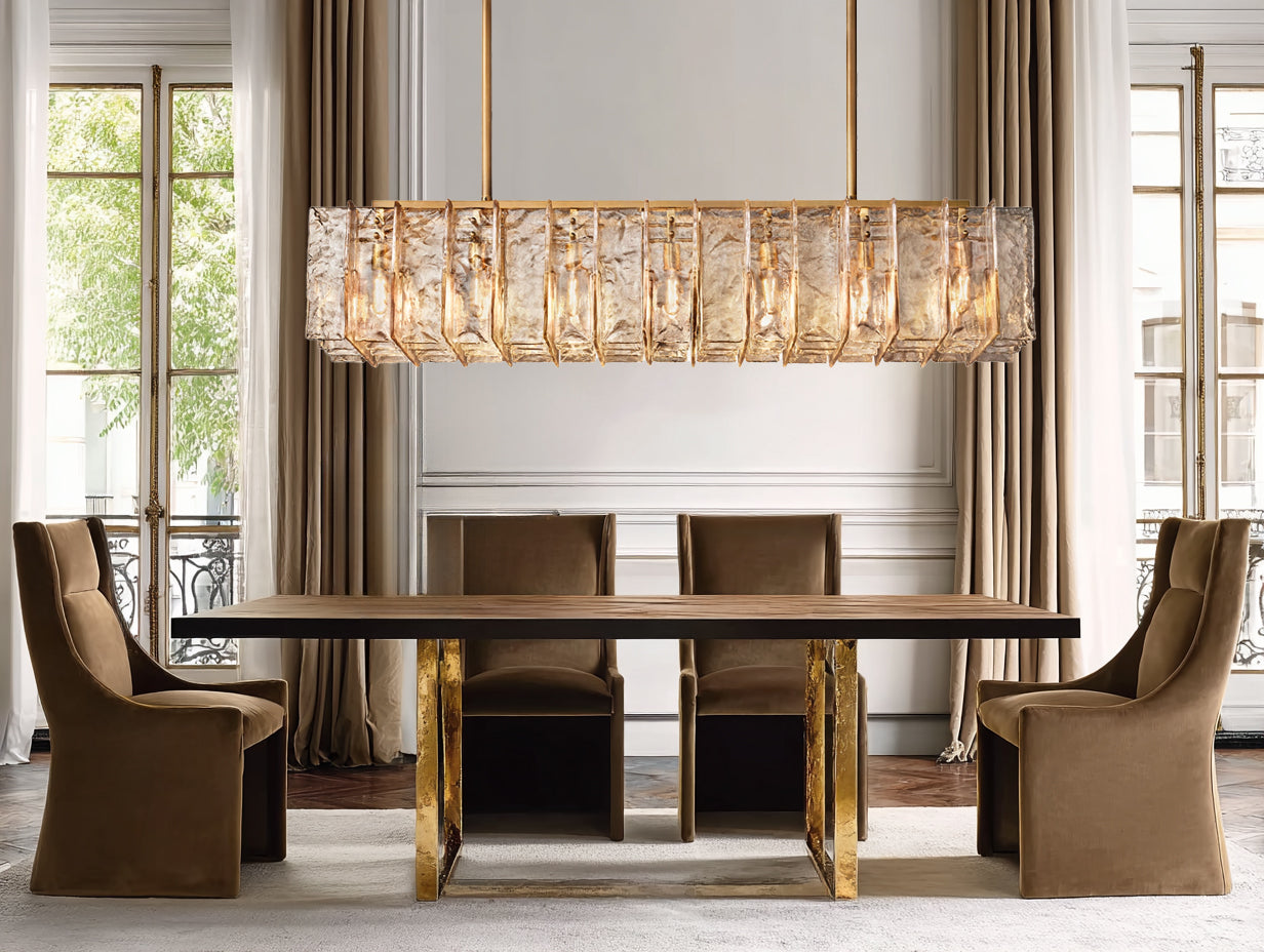 HATTICE SMOKE GLASS LINEAR CHANDELIER