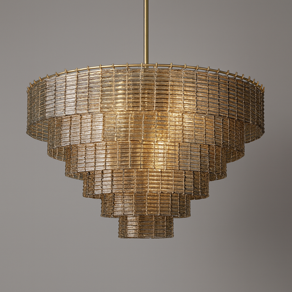 LIRENE SMOKE GLASS ROUND CHANDELIER