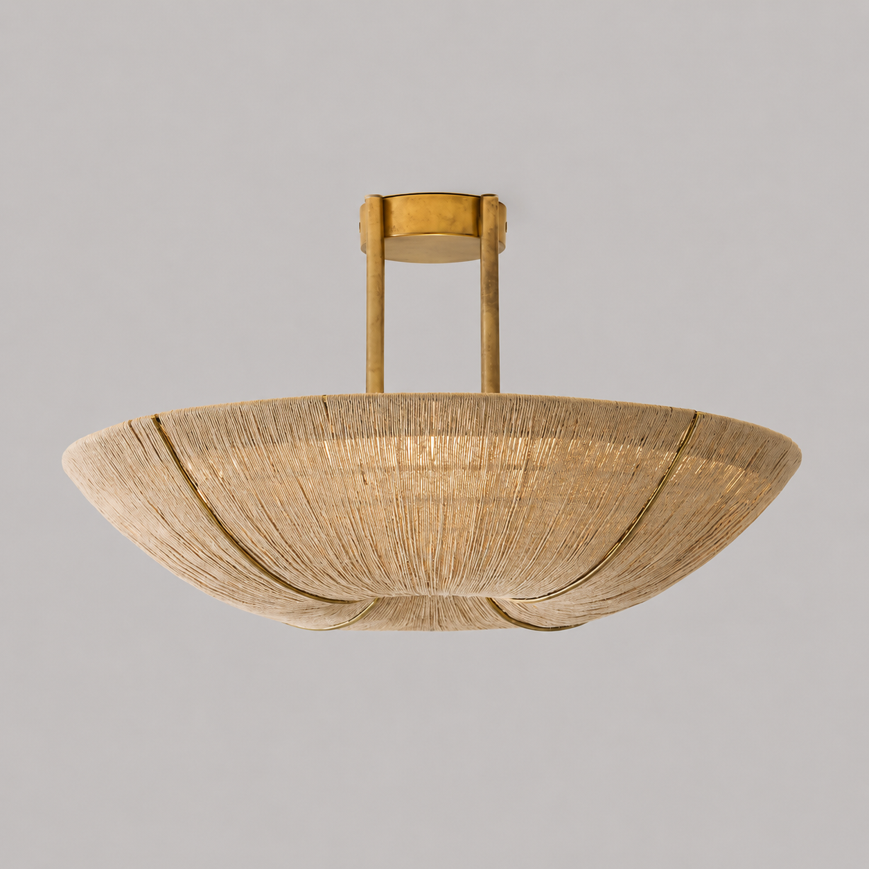 Delphinet Natural Jute Semi-Flush Mount Light