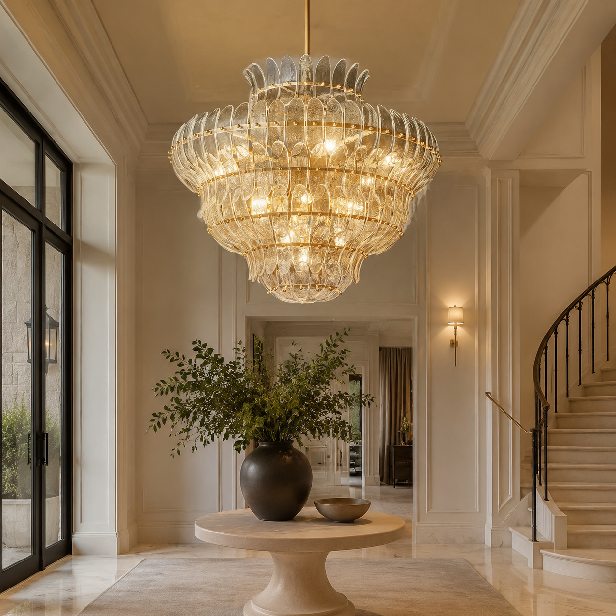 Ameliat Clear Glass Round Chandelier
