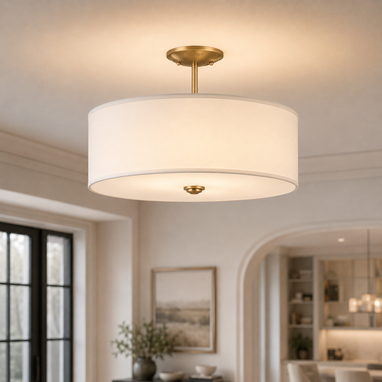 Shalane 3 Light  Wide Semi-Flush Drum Ceiling Fixture