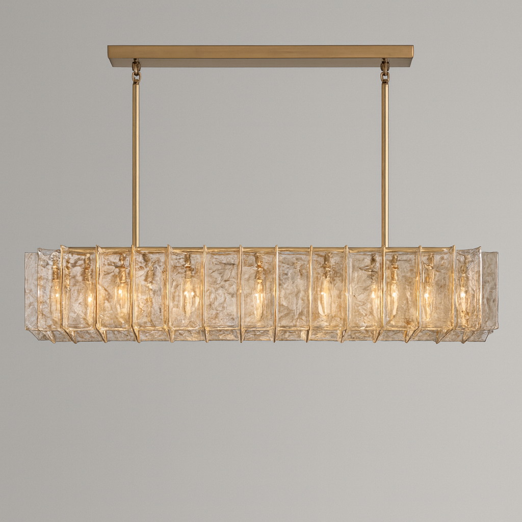 HATTICE SMOKE GLASS LINEAR CHANDELIER 67"