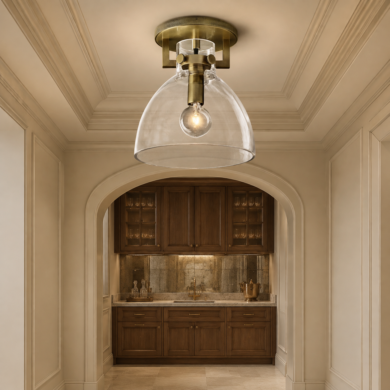 Glass Cloche Flushmount