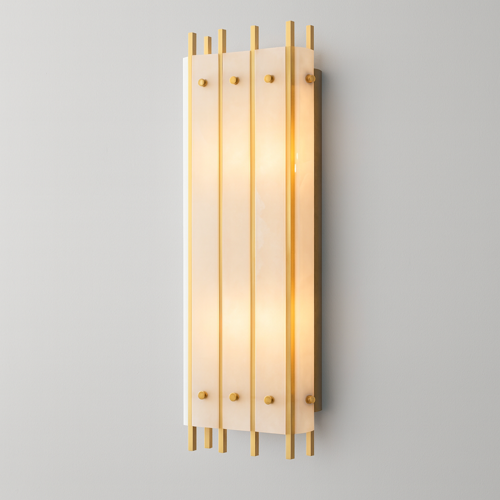 San Marca Alabaster Grand Rectangular Sconce