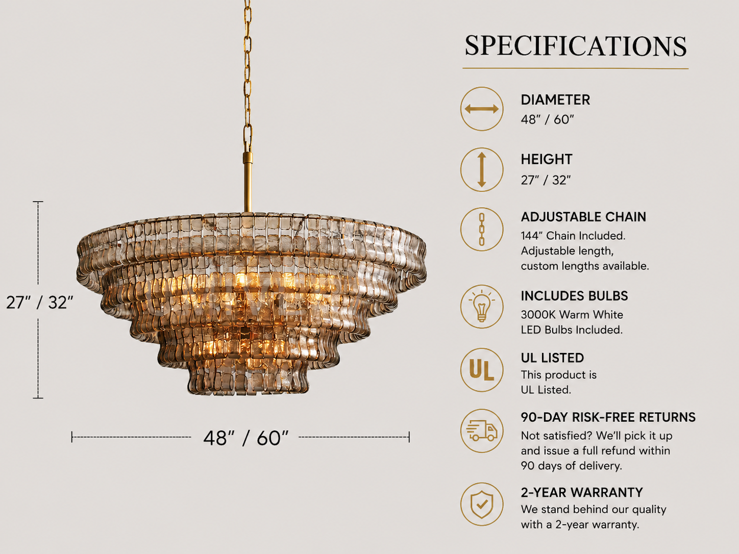 Ghiaccio Round Chandelier