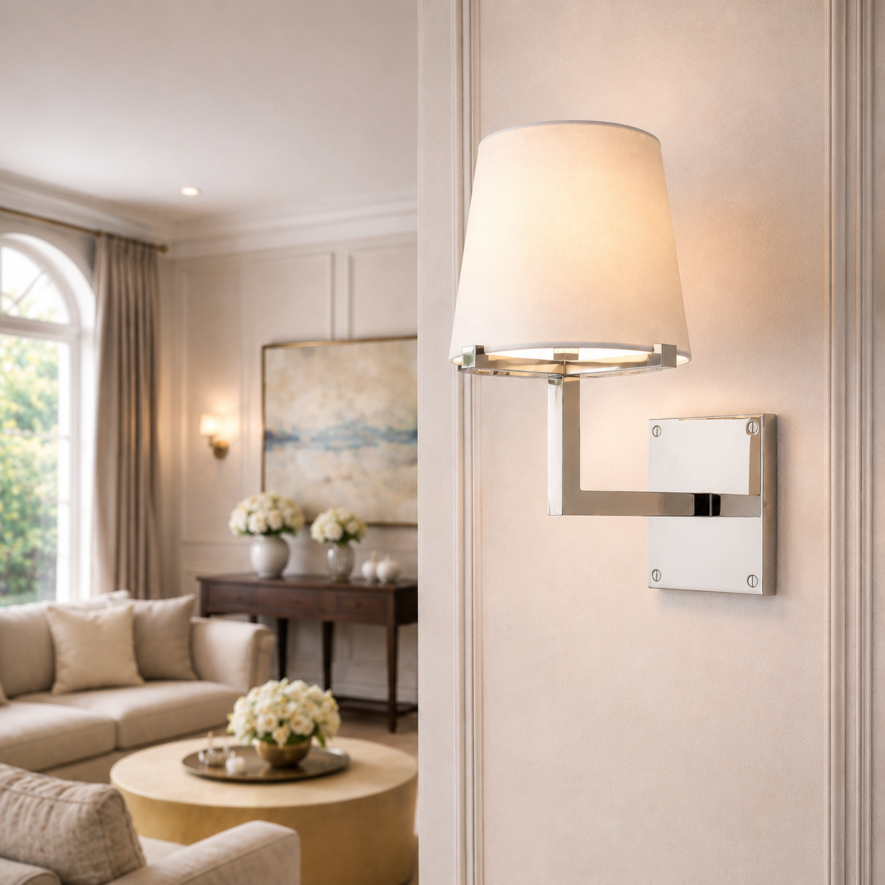 Pauillace Fabric Shade Grand Sconce