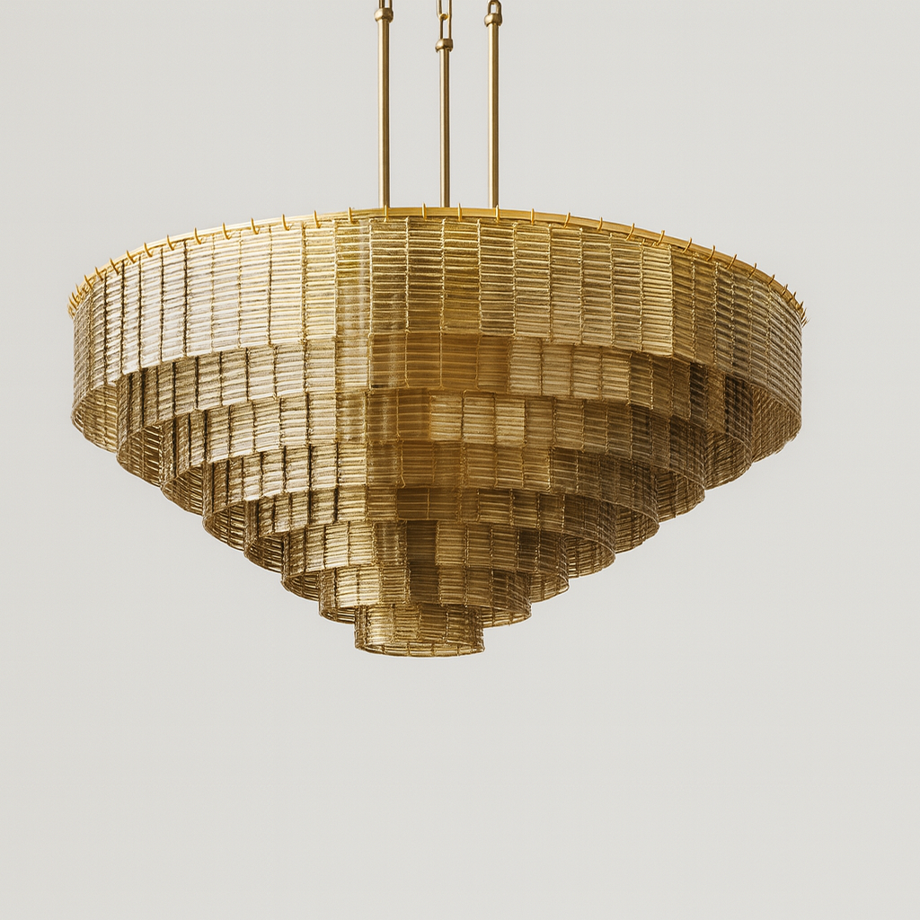 LIRENE SMOKE GLASS ROUND CHANDELIER