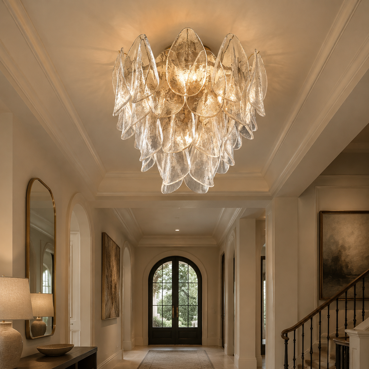 Petaly Glass Flushmount