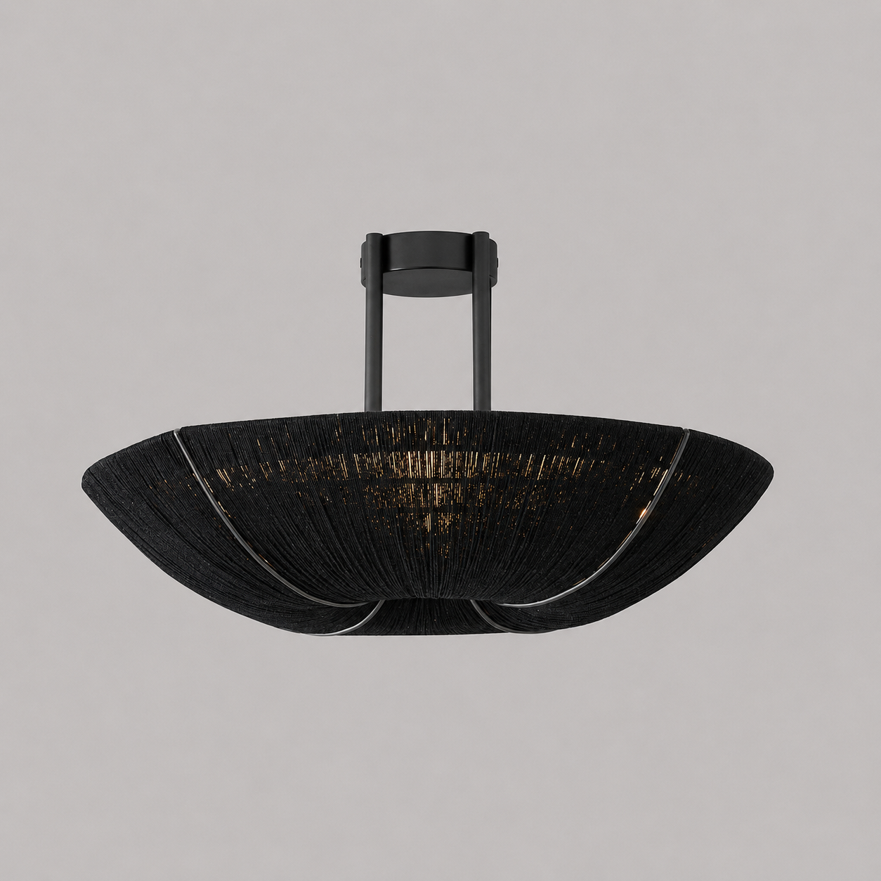 Delphinet Natural Jute Semi-Flush Mount Light
