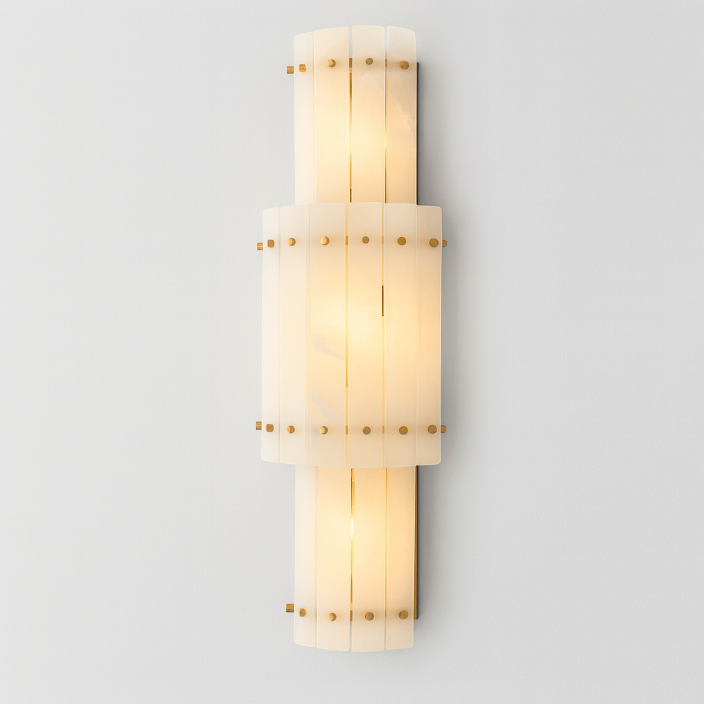 San Marca Alabaster Grand Round Sconce
