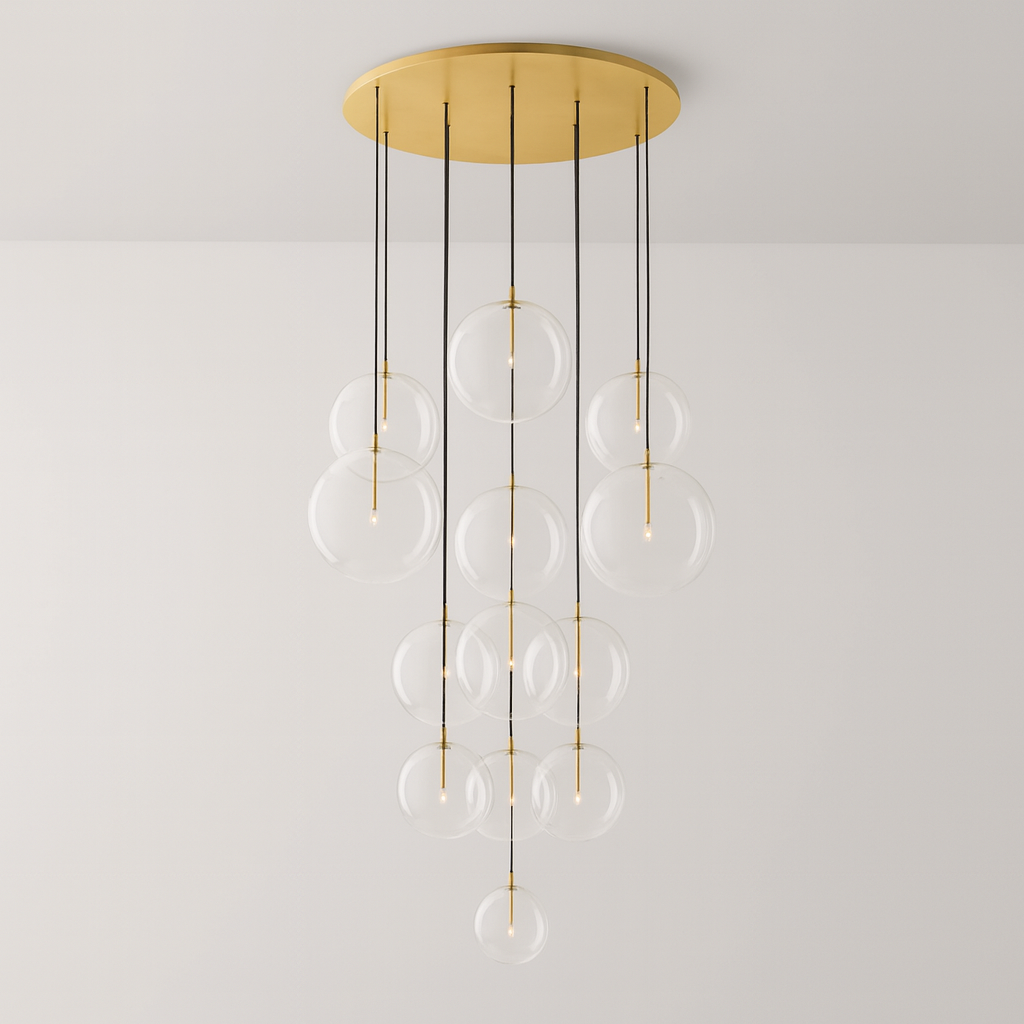 Glass Globe Cluster Chandelier