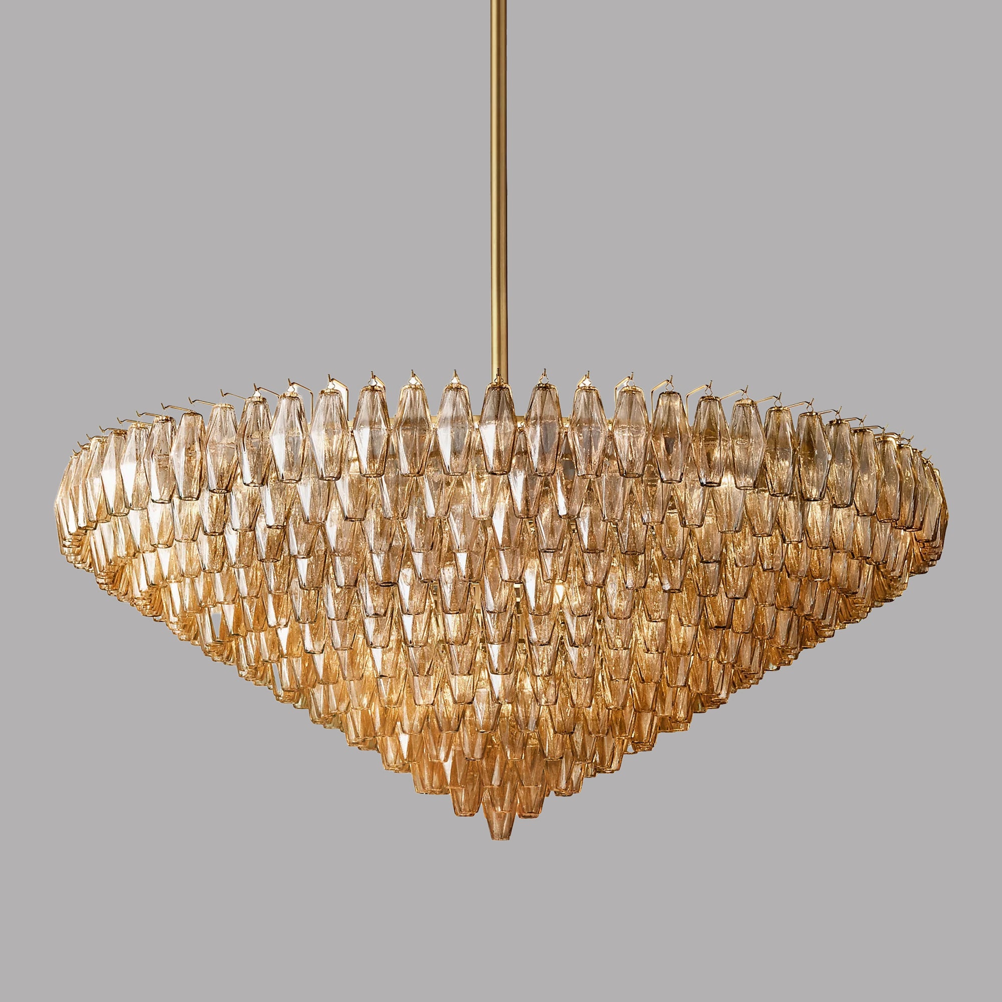 DHIARA SMOKE GLASS TIERED ROUND CHANDELIER 62"