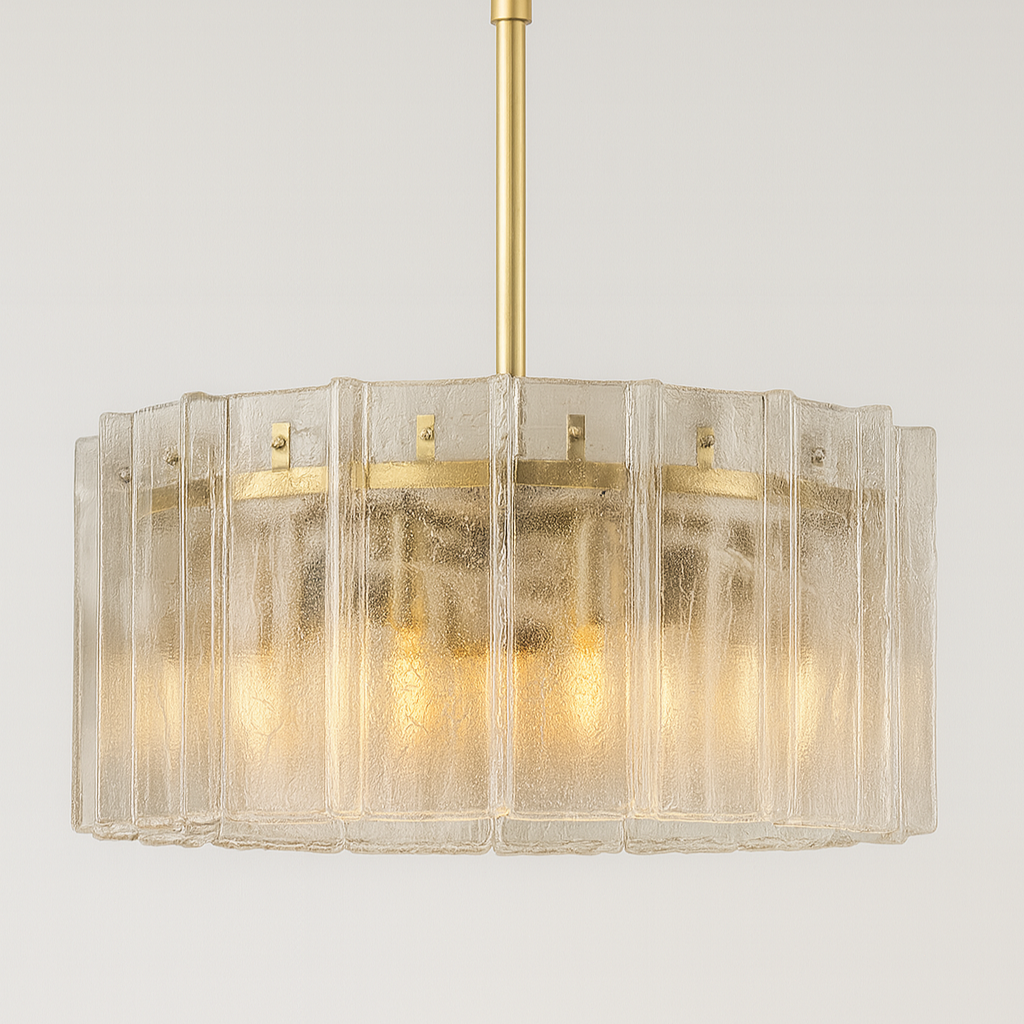 HATTICE CLEAR GLASS ROUND CHANDELIER 37"