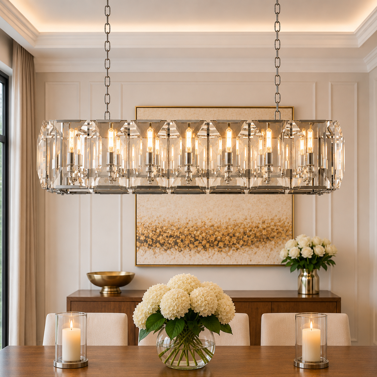 Hadilor Crystal Rectangular Chandelier