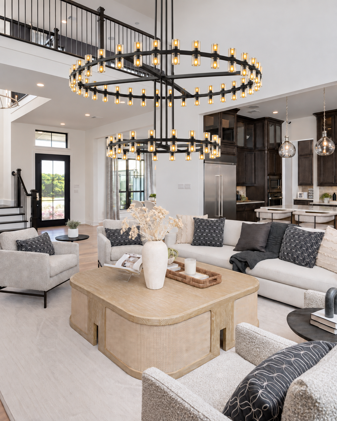 Arcuphoe Series Round Two-tierd Wagon Wheel Chandelier