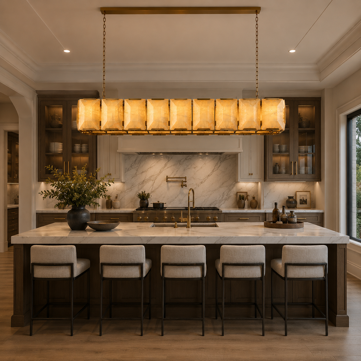 Marlow Calcite Rectangular Chandelier