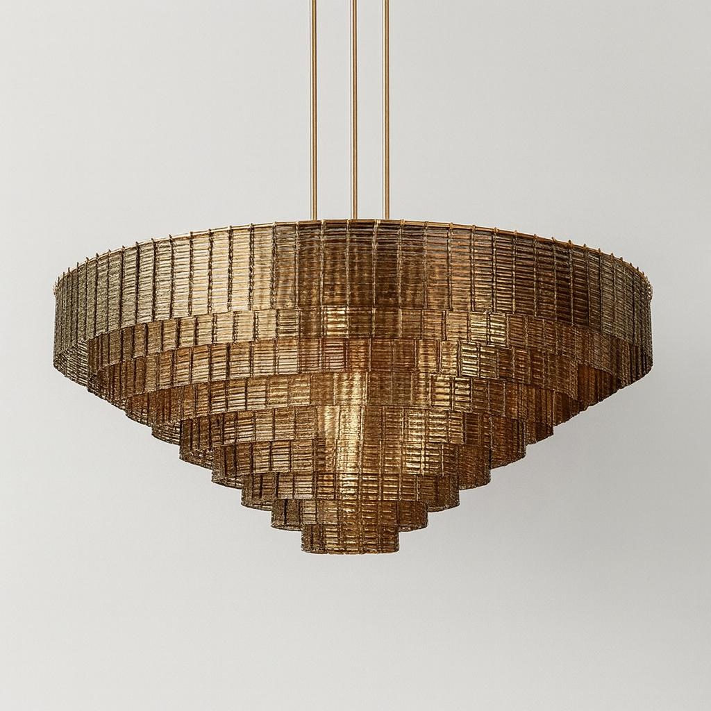 LIRENE SMOKE GLASS ROUND CHANDELIER