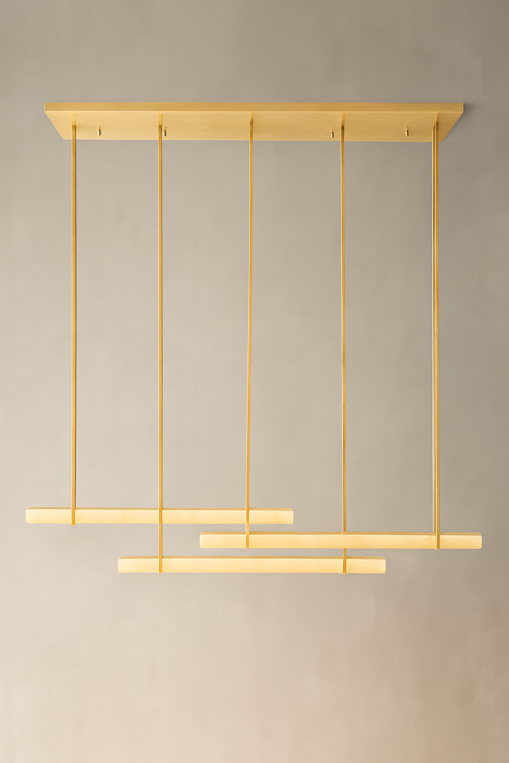 BUDUBON ALABASTER TRIPLE BAR LINEAR CHANDELIER