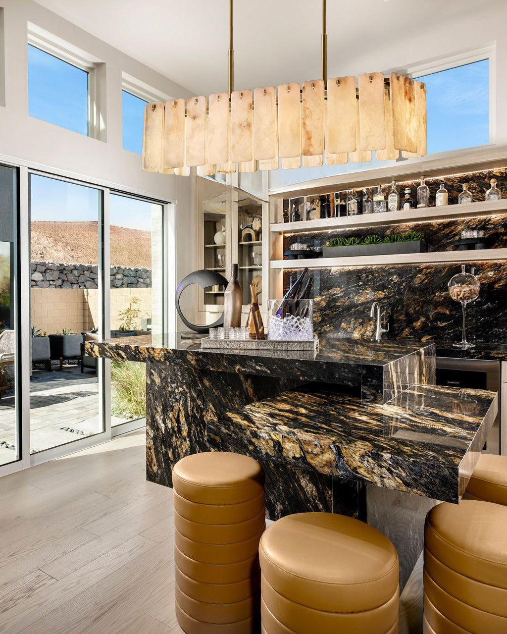 Calametta Onyx Rectangular Chandelier, Chandelier for Dining Room