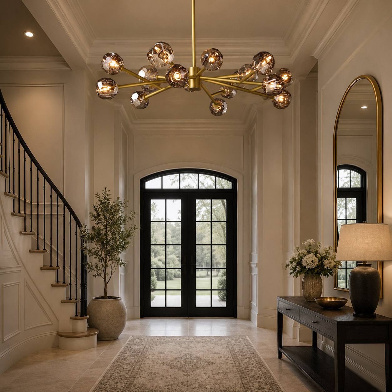 Boule Do Cristal Smoke Glass Round Chandelier