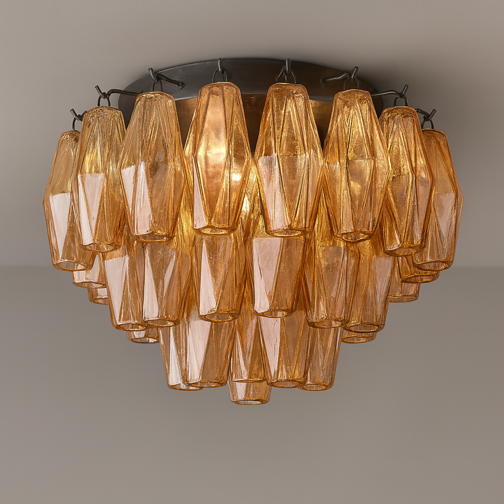 DHIARA SMOKE GLASS FLUSHMOUNT