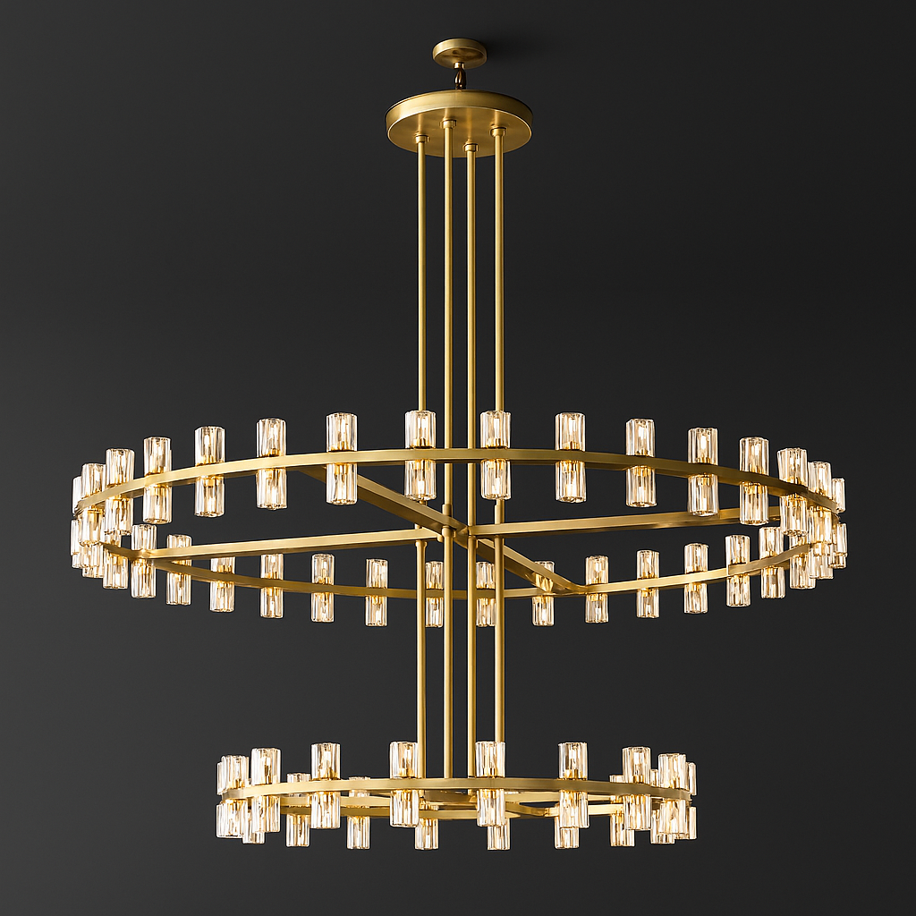 DRCACHON LED ROUND TWO-TIER CHANDELIER