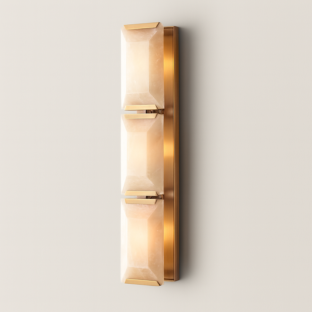 MARLOW CALCITE TRIPLE SCONCE