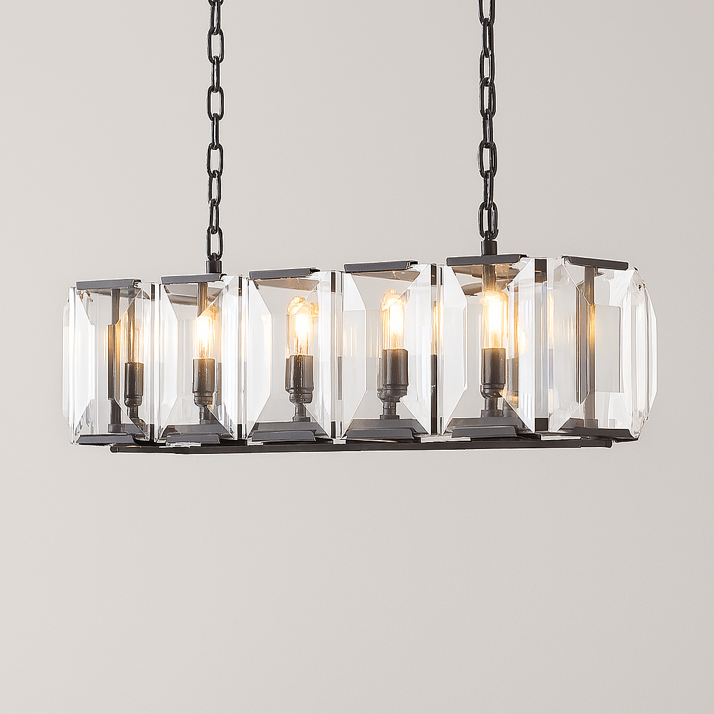 MARLOW CRYSTAL RECTANGULAR CHANDELIER 42"