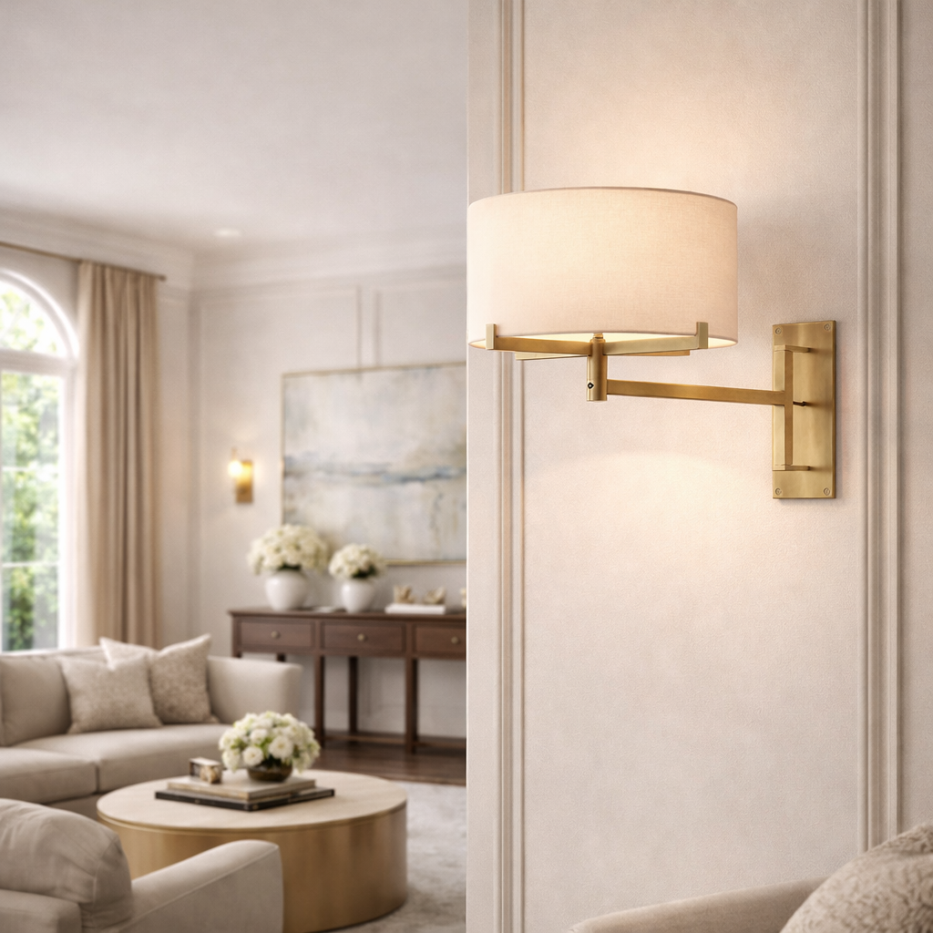 Pauillace Drum Shade Swing-Arm Sconce