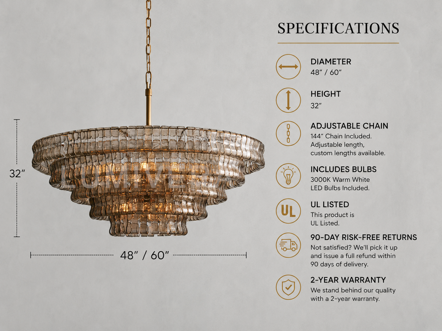Ghiaccio Round Chandelier