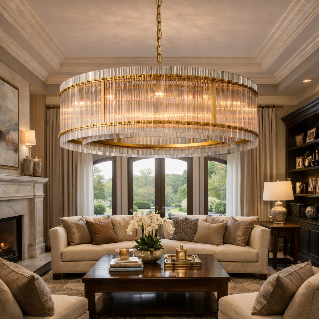 San Marca Glass Round Chandelier