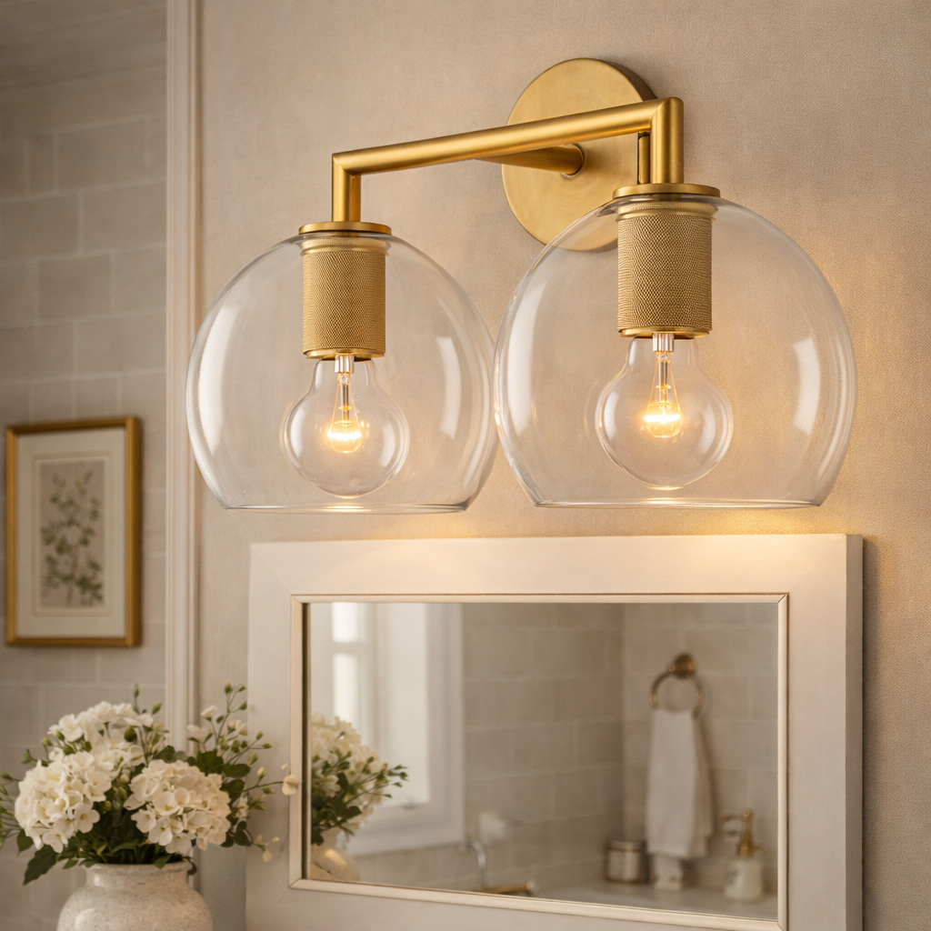 Utilitaira Globe Shade Double Sconce