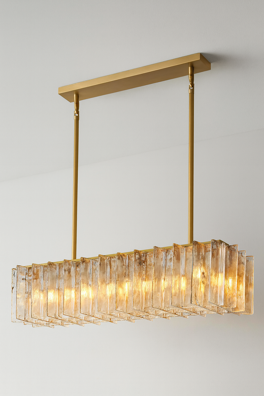 HATTICE CLEAR GLASS RECTANGULAR CHANDELIER 