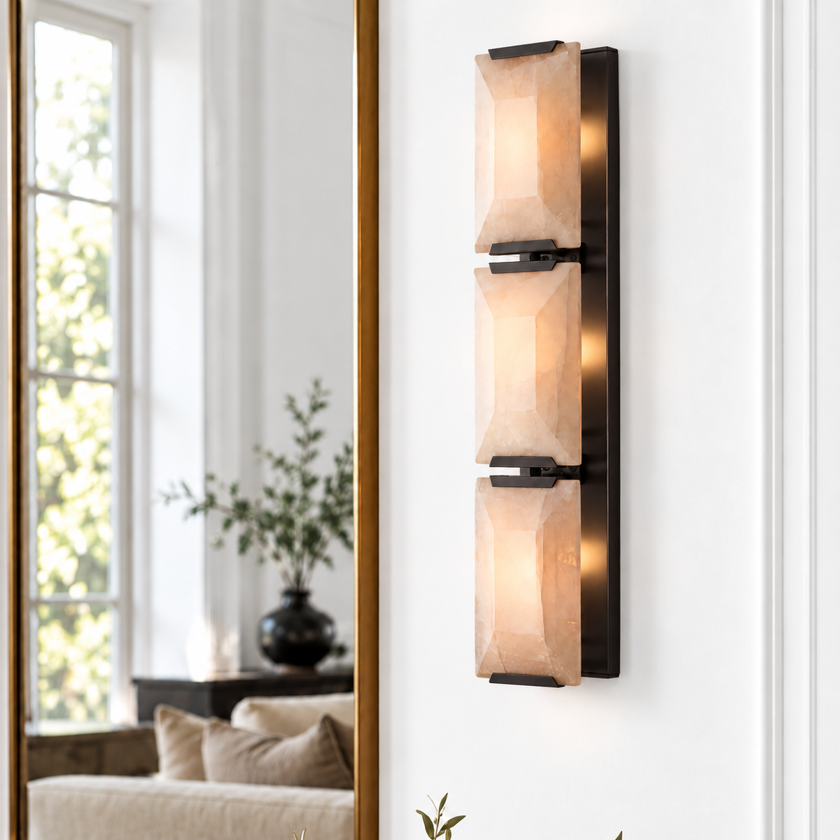 Hadilor Calcite Triple Sconce