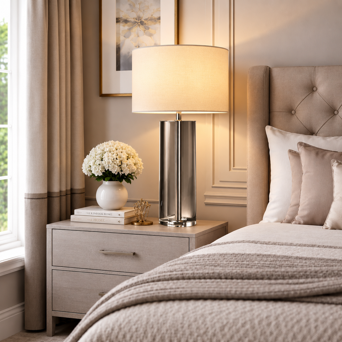 Sarezzoe Crystal Cylindrical Table Lamp