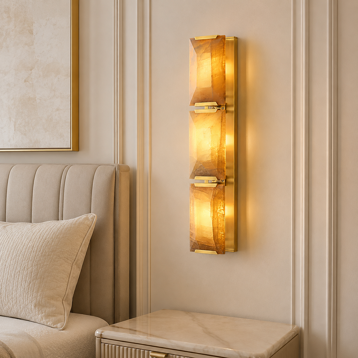 Hadilor Calcite Triple Sconce
