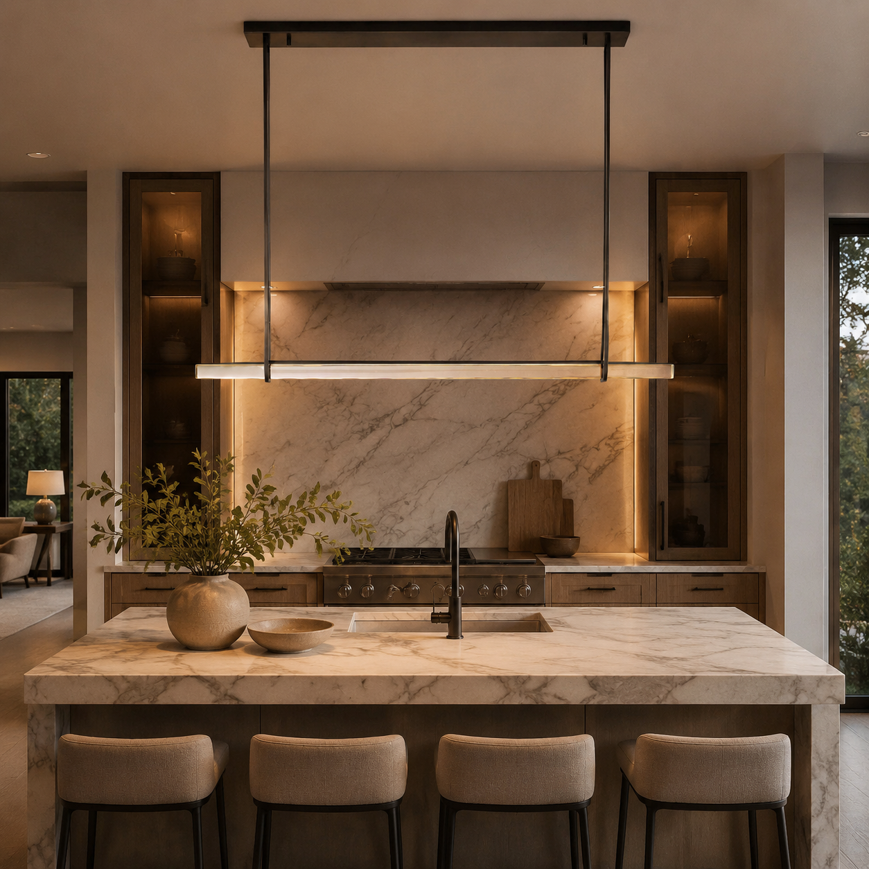 Budubon Crystal Single Bar Linear Chandelier