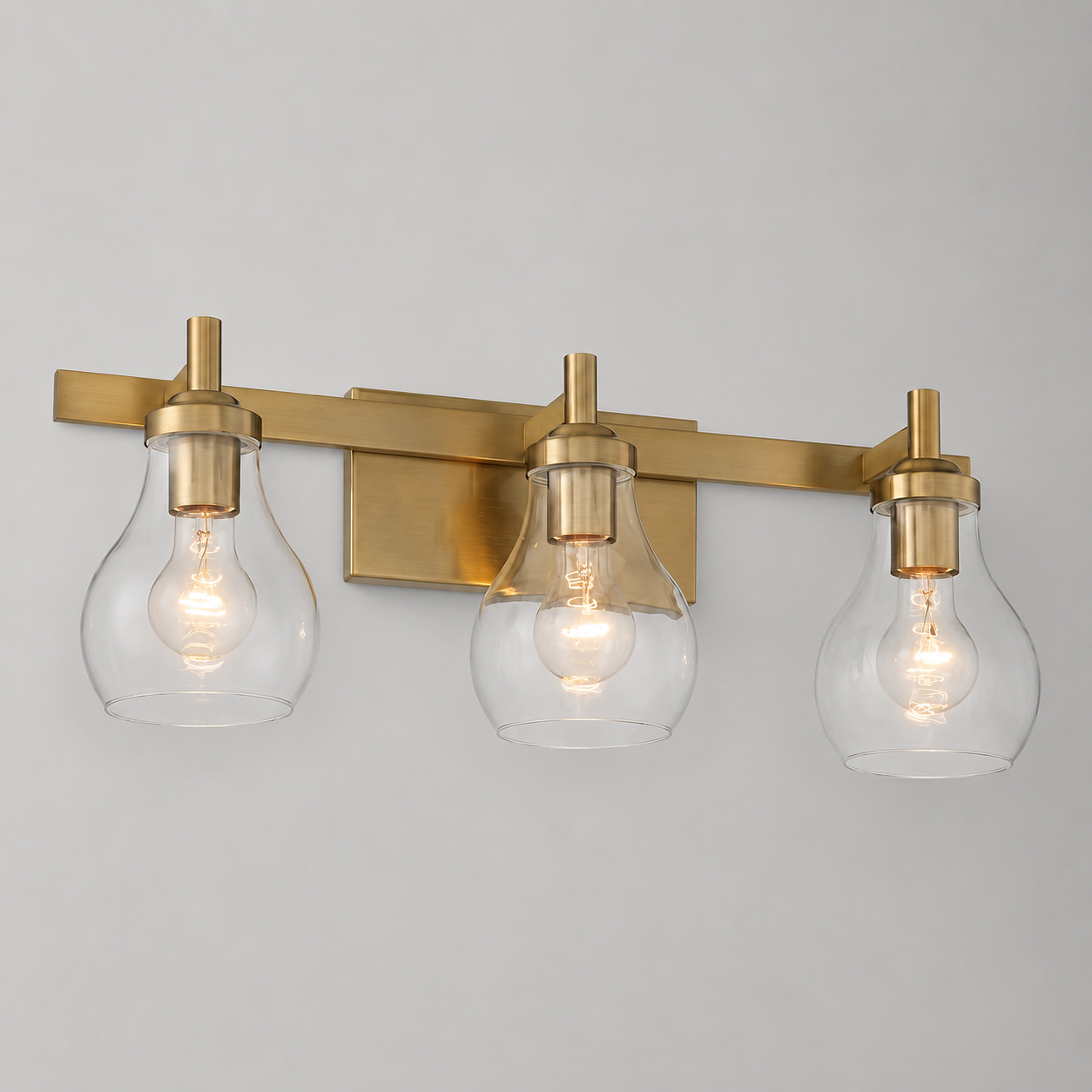 22 1/2" Wide Warm Brass 3-Light Bath Light