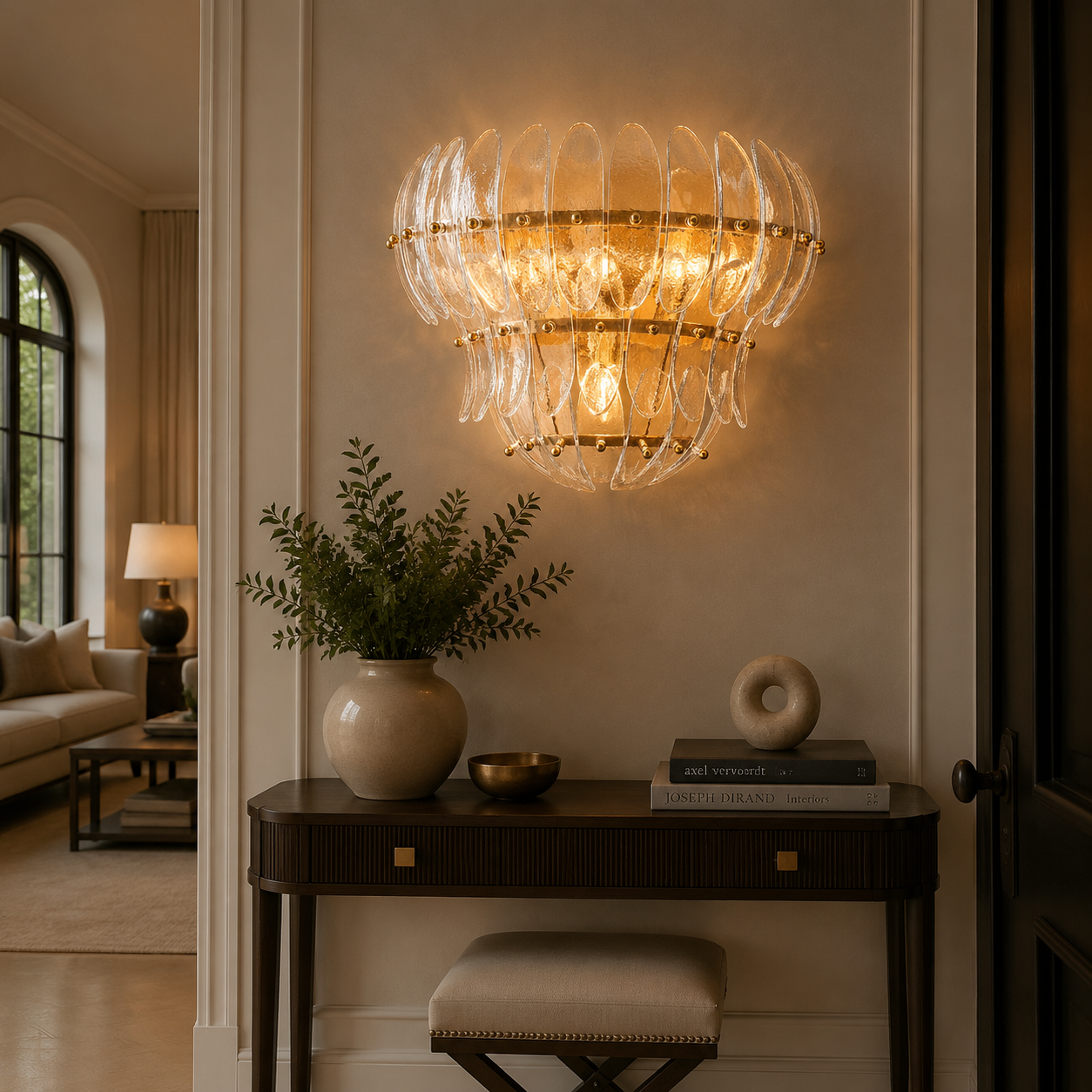 Ameliat Clear Glass Tiered Sconce