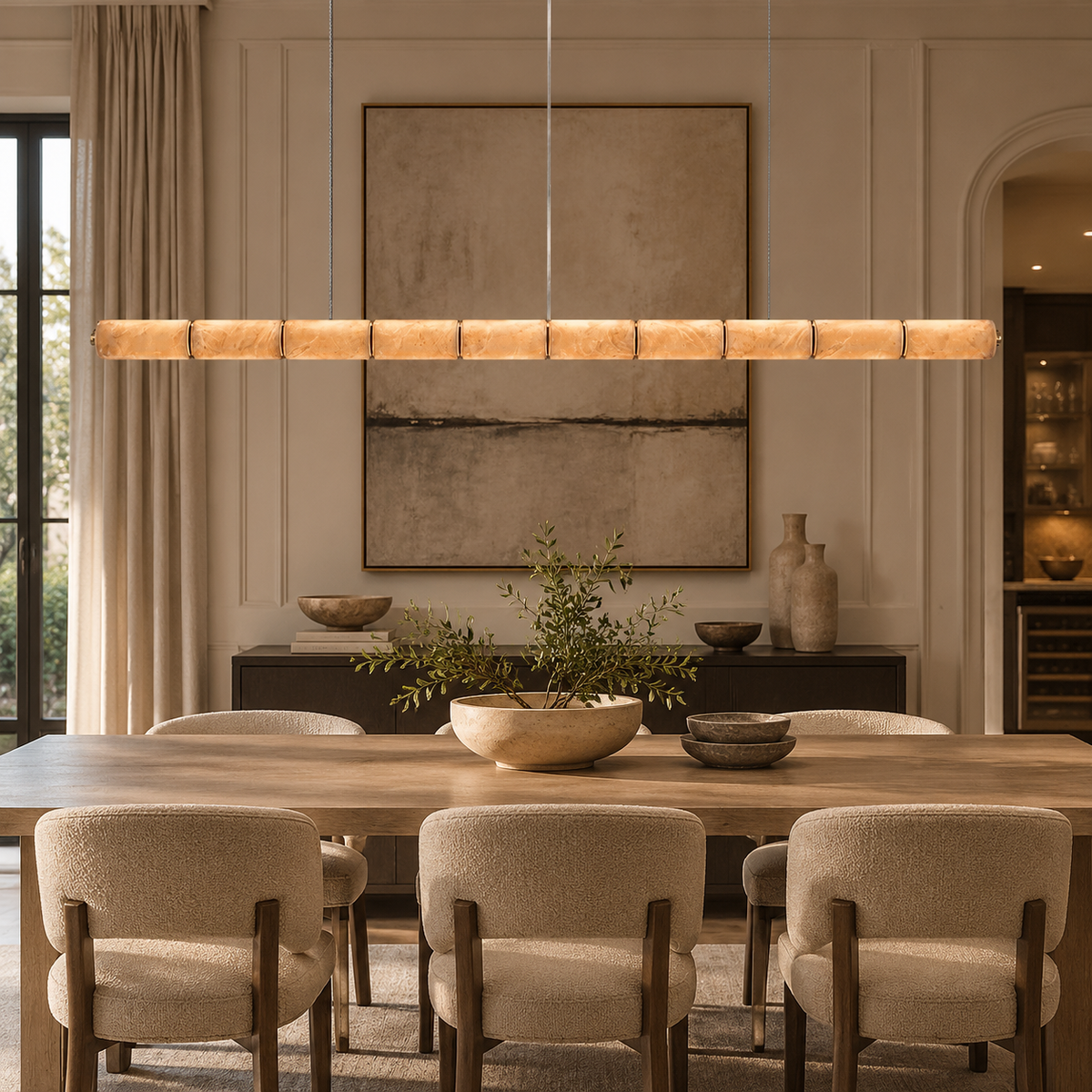 Alabaster Linear Pendant Lamp
