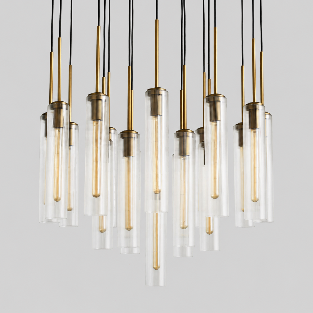 Colleena Fluted Glass Round Chandelier