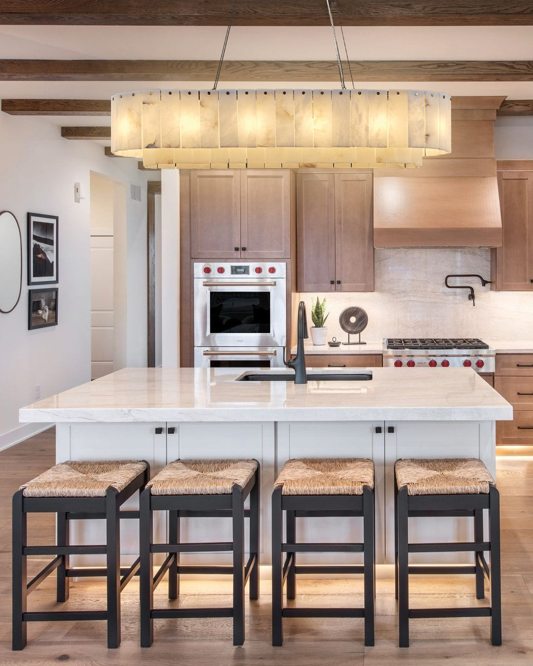 Nonzerat Rectangle Alabaster Dining Room Chandeliers