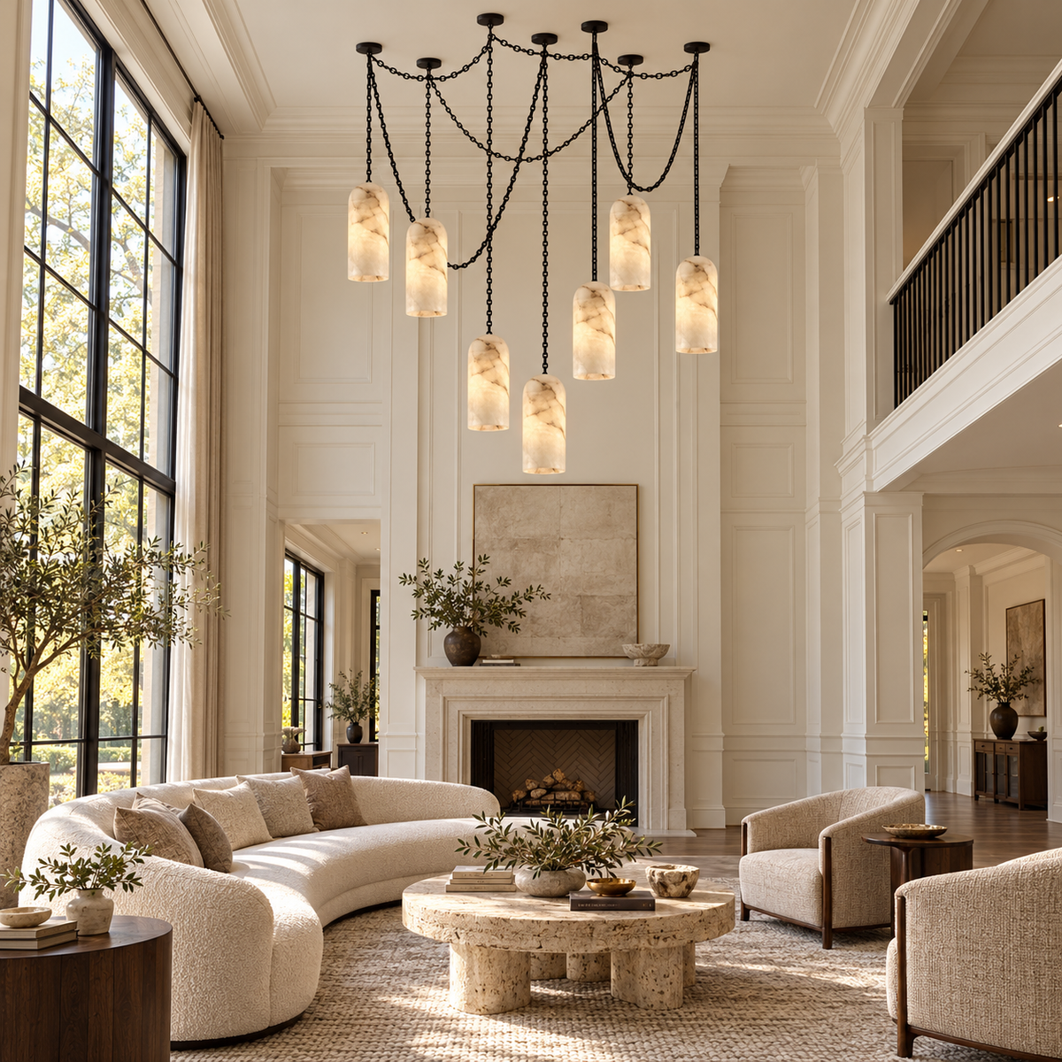 Alabaster Capsule Chain Chandelier