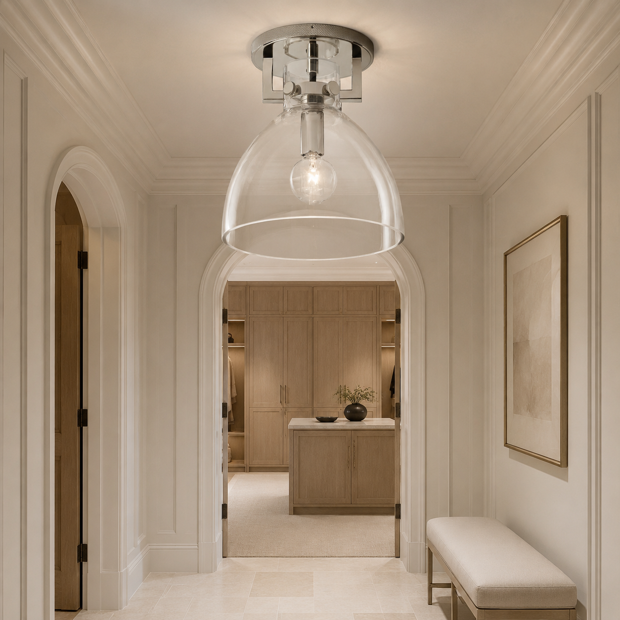 Glass Cloche Flushmount