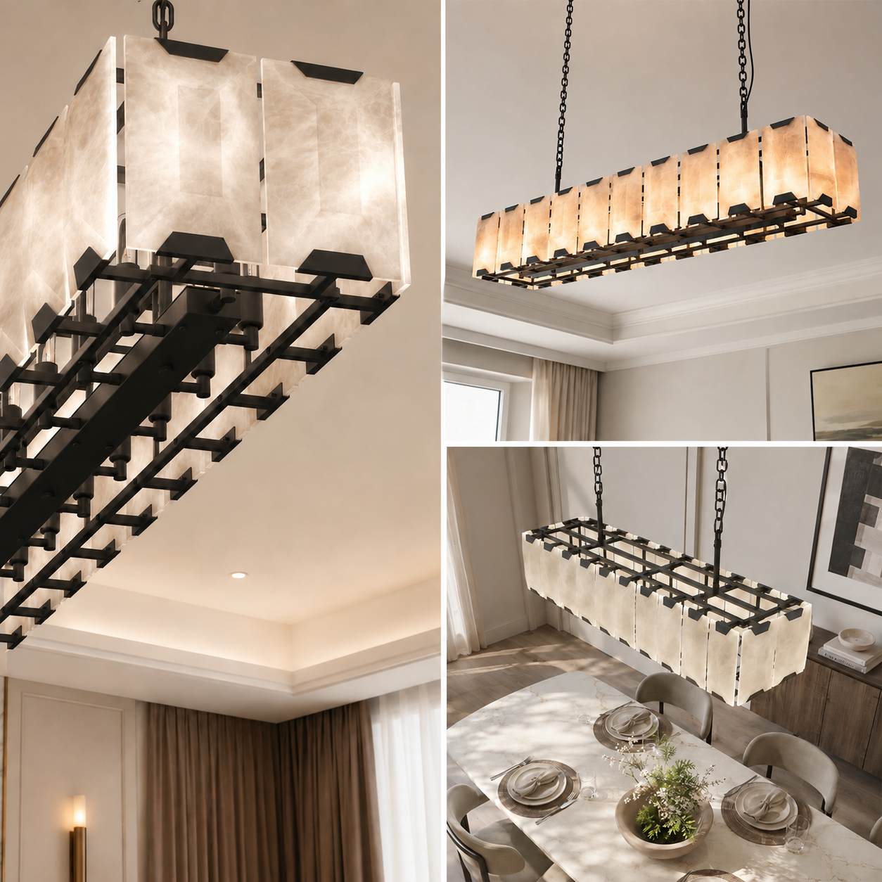 Hadilor Calcite Rectangular Chandelier