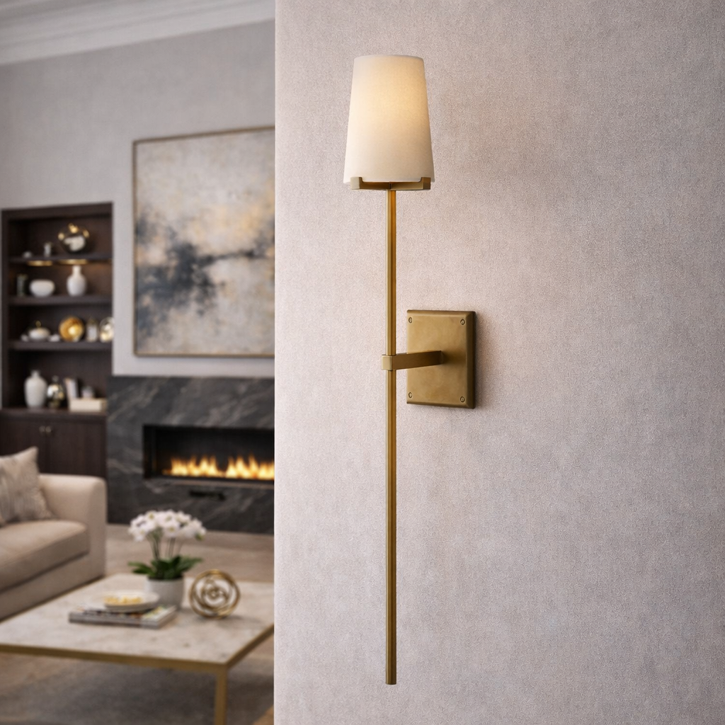 Pauillace Fabric Shade Torch Sconce